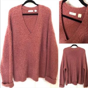 Rose V Neck Pullover Sweater